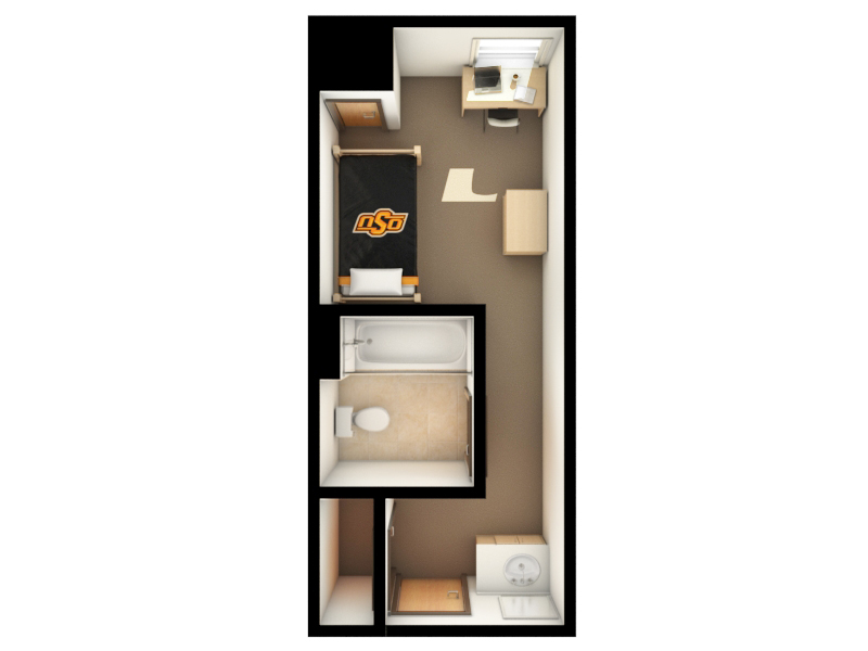The Villages: Floor plan 1 bathroom/1 bedroom